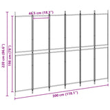 6-Panel Room Divider Beige 300 x 220 cm Fabric 42039226