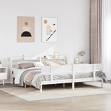 Bed Frame without Mattress White 200x200 cm Solid Wood Pine 3306628