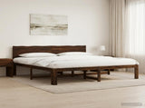 Double Bed Frame with Headboard ROSTOCK Dark Brown 180 x 200 cm 3405455