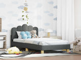 Toddler Bed Frame with Headboard Dark Grey 70 x 140 cm Fabric 42011040