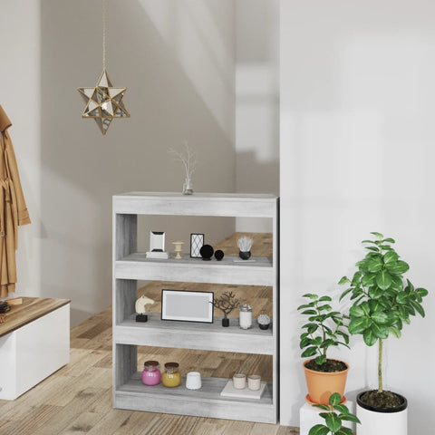 Book Cabinet/Room Divider Grey Sonoma 80x30x103 cm Engineered wood 813618