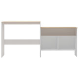 Bar Table with 2 Table Tops White and Oak 130x40x120 cm 280220