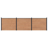Fence Panel 3 pcs WPC and Aluminium Brown 3429458