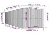Garden Shed Dark Brown 192x689x223 cm Galvanised Steel 3147466