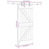 Sliding Door NARVIK Natural and Black 85 x 210 cm 3445234