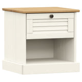 Bedside Cabinet "VIGO" White 42x35x42 cm Solid Wood Pine 353155