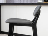 Bar Stools Set of 2, Breakfast Bar Chairs, PU Leather Upholstered Kitchen Stools with Backs, T3398P342291