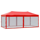 Folding Party Tent with Sidewalls Red 3x6 m 93555