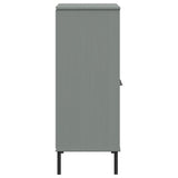 Bookcase with Metal Legs Grey 90x35x90.5 cm Solid Wood OSLO 351016