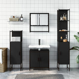 4 Piece Bathroom Furniture Set Black Engineered Wood 3214710