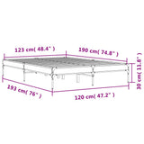 Bed Frame without Mattress Grey Sonoma 120x190 cm 845049