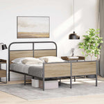 Bed Frame without Mattress 135x190 cm Sonoma Oak Engineered Wood 4100391