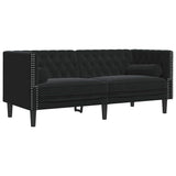 Living Room Couch 3 pcs Black 194 x 74.5 x 70.5 cm Velvet 3385869