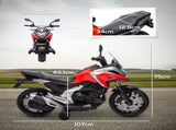 12V Honda Licensed Kids Electric Motorbike w/ Music, Headlights, Early Education Function, for Ages T3398P348416