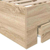 Bed Frame with Drawer Brown 120 x 200 cm Engineered Wood 3345114