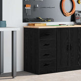 Garage Storage Cabinet Black 40x51x85 cm Solid Wood Pine 860590
