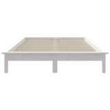 Bed Frame without Mattress White Solid Wood Pine King Size 820547