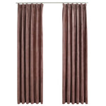 Blackout Curtains 2pcs with Hooks Velvet Antique Pink 140x245cm 134526