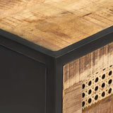 Console Table 100x35x75 cm Rough Mango Wood and Natural Cane 323145