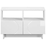 TV Stand 60 x 34.5 x 40 cm High Gloss White Engineered Wood 8011463