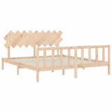 Bed Frame without Mattress Super King Size Solid Wood Pine 3193481