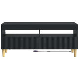 LED TV Cabinet Black Engineered Wood 896766