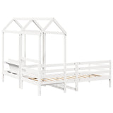 Day Bed and Bench Set with Roof without Mattress White 80x200 cm 3282207