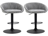 Modern Bar Stools Set of 2, Height Adjustable Swivel Barstools, PU Leather Upholstered Bar Chair T3398P329920