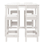 5 Piece Garden Bar Set White Solid Wood Pine 3154751