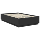 Bed Frame with Headboard Black 120 x 190 cm Engineered Wood 3408090
