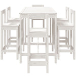 7 Piece Garden Bar Set White Solid Wood Pine 3154761