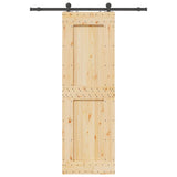 Sliding Door with Hardware Set 70x210 cm Solid Wood Pine 3332712