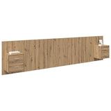 Headboard with Cabinet 3 pcs Artisan Oak Engineered Wood 3415909