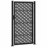 Garden Gate Black 100x175 cm Steel Cross Design 4101002
