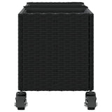 Garden Planters with Wheels 2 pcs Black 107x32x38 cm Poly Rattan 3210525
