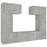6 Piece TV Cabinet Set Concrete Grey Engineered Wood 3114457