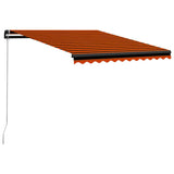 Manual Retractable Awning with LED 350x250 cm Orange and Brown 3055225