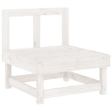 Garden Middle Sofa White Solid Wood Pine 825374