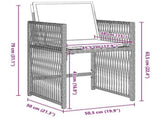 Garden Dining Set 5 pcs Light Grey Poly Rattan 3380791