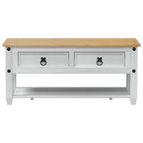 Coffee Table with Drawer White 100 x 48 x 45 cm Solid Pine Wood 42024941