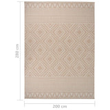 Outdoor Flatweave Rug 200x280 cm Brown Stripes 340868