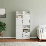 Side Cabinets 4 pcs "ODDA" White 40x24x79 cm Solid Wood Pine 3365351