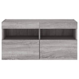 TV Wall Cabinet with LED Lights Grey Sonoma 80x30x40 cm 837207
