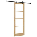 Sliding Door ORKDAL Natural and Black 83 x 232 cm 3332197