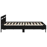 Bed Frame with Headboard Black oak 200 x 200 cm Engineered wood 3333935