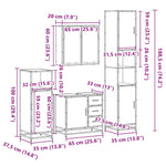 ZNTS 4 Piece Bathroom Furniture Set Smoked Oak Engineered Wood 3301197