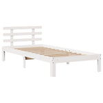 ZNTS Bookcase Bed without Mattress White 100x200cm Solid Wood Pine 3322736