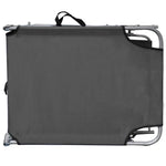 Folding Sun Lounger with Canopy Grey Aluminium 47772
