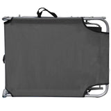 Folding Sun Lounger with Canopy Grey Aluminium 47772