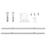 Sliding Door Hardware Kit 200 cm Stainless Steel Silver 4009694
